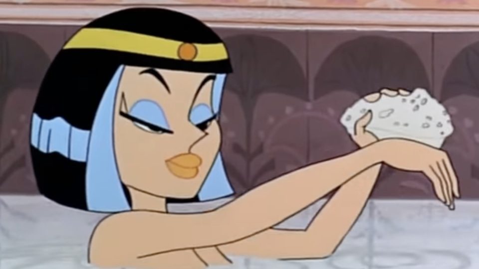 cleopatra cartoon character with short hair