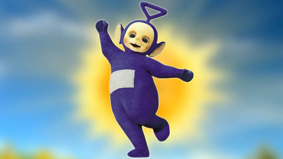 purple characters Tinky Winky from Teletubbies