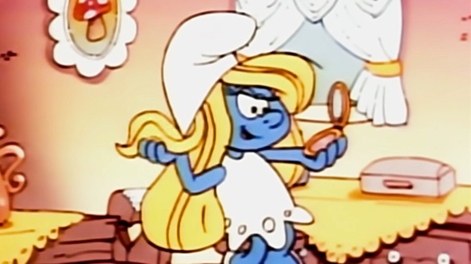 smurfette cartoon characters with long hair