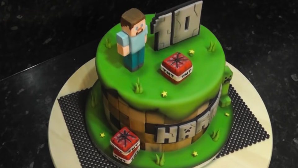 minecraft cake idea