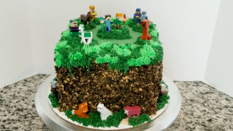 minecraft cake idea grass block