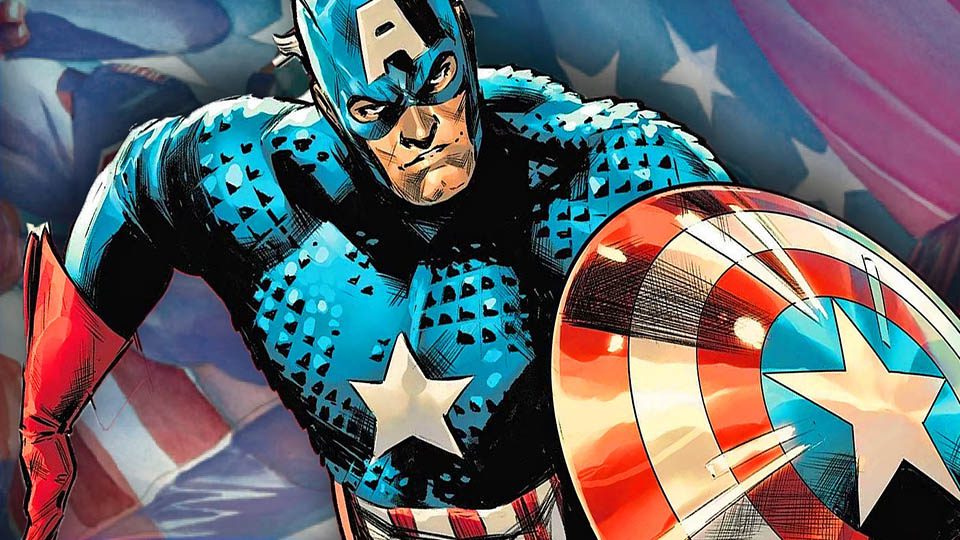 superhero with shield captain america