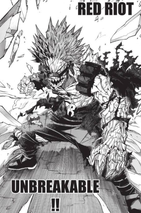 Red Riot Unbreakable mha manga panel