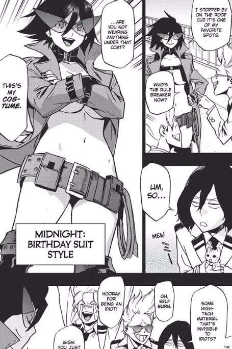 Midnight’s original outfit mha manga panel