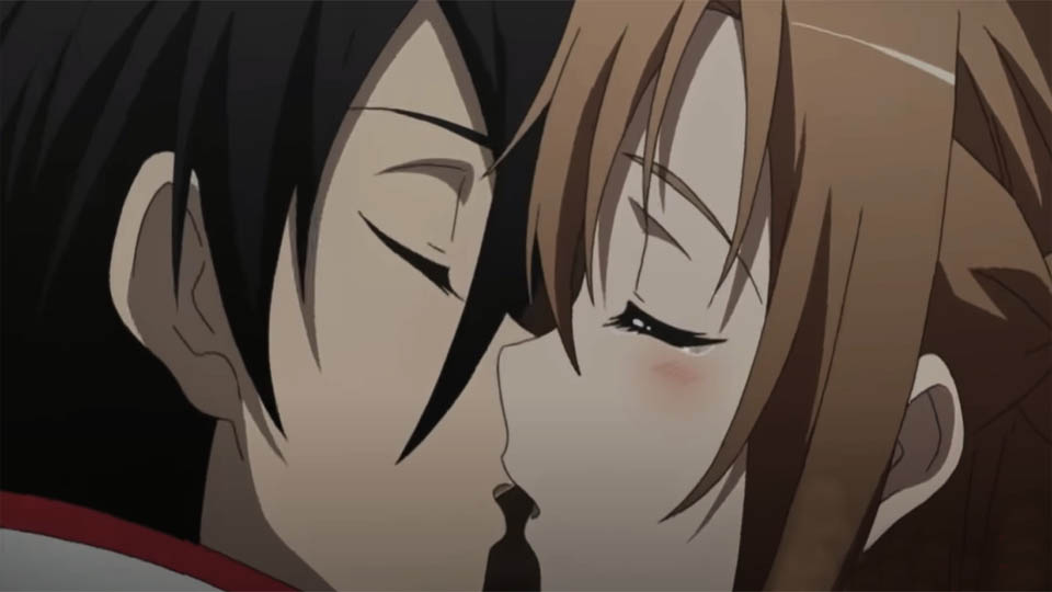 Anime Kiss Kirito and Asuna