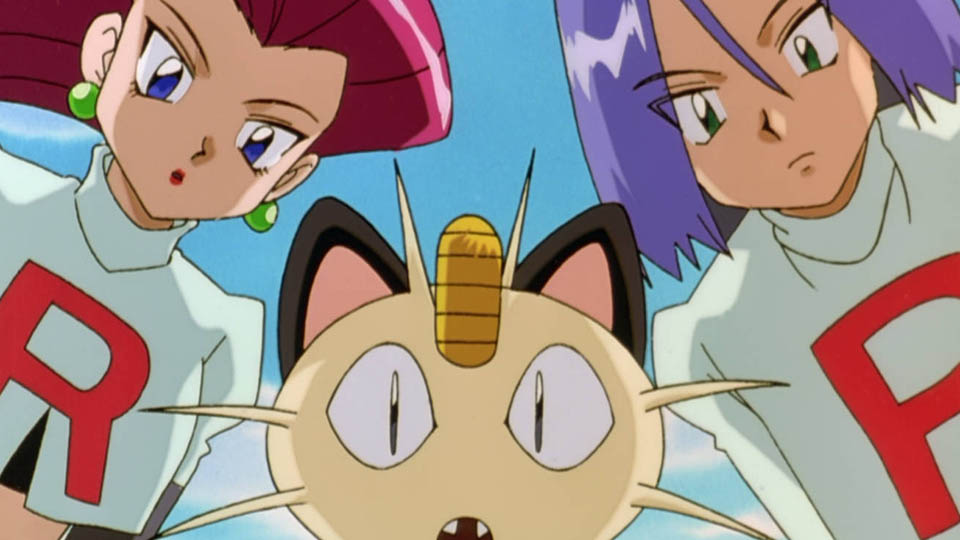 Jessie, James, and Meowth from Pokemon
