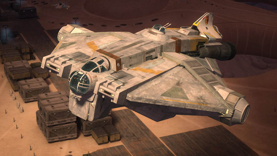 Famous Cartoon Spaceships: The Ghost spaceship from Star Wars Rebels  