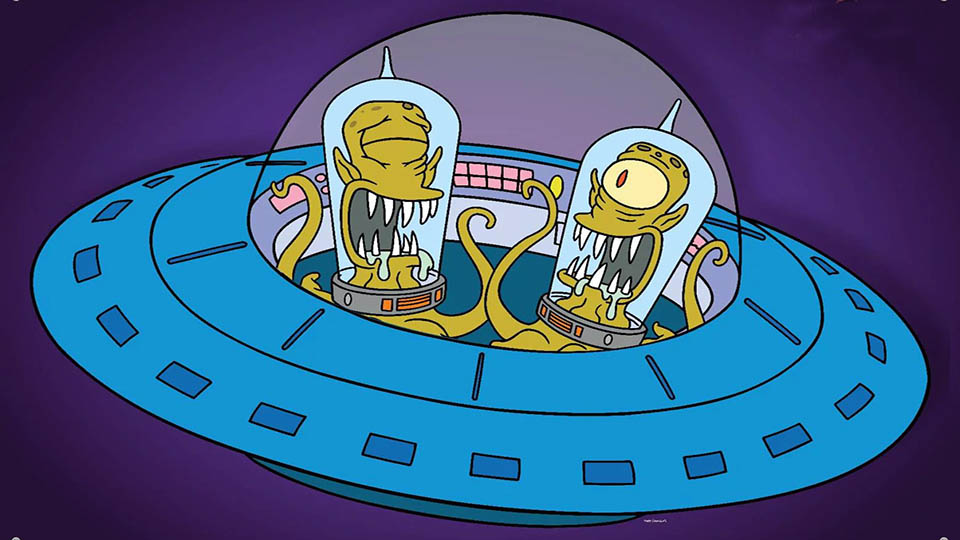 Famous Cartoon Spaceships: Kang and Kodos' Spaceship from The Simpsons 