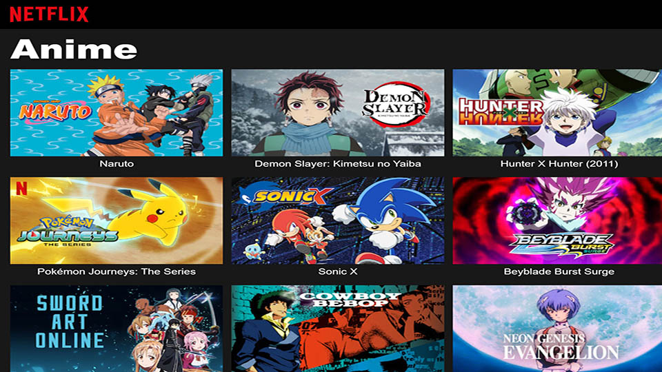 Netflix anime streaming site logo