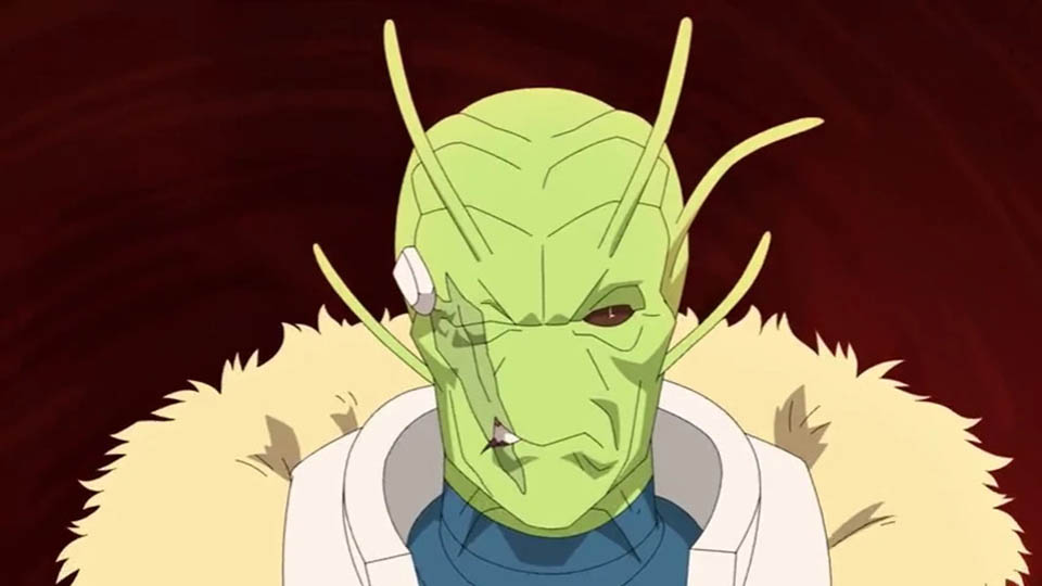 best aliens in cartoons: The Flaxan Leader from Invincible