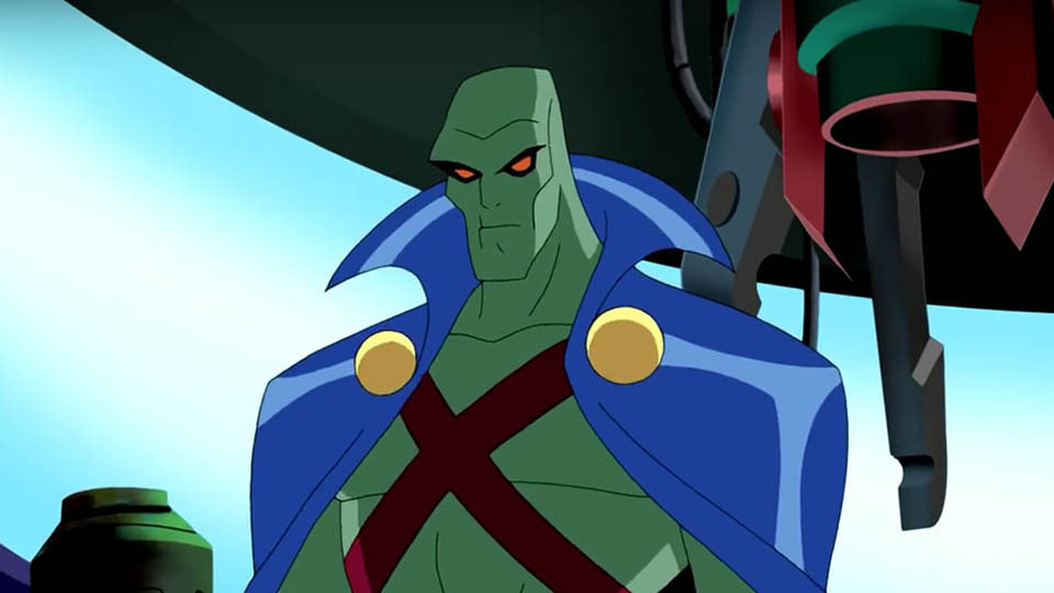 best aliens in cartoons: Martian Manhunter from Justice League