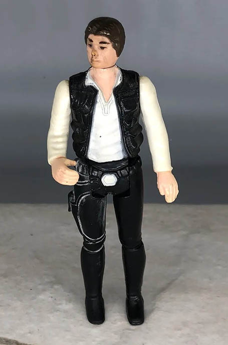 Rare Star Wars Action Figure, 1980 Kenner small head Han Solo