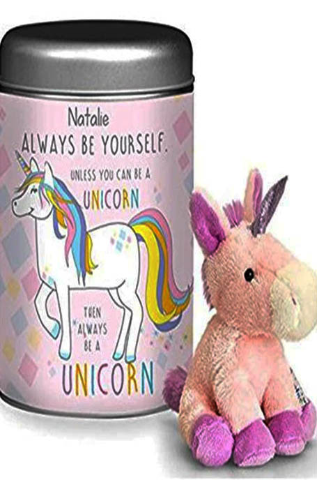 Best Unicorn Toys , Personalized Always Be a Unicorn Teddy In A Tin       